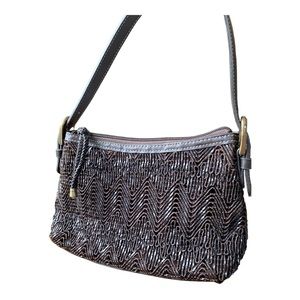 Dark Brown Woven Nine West Handbag